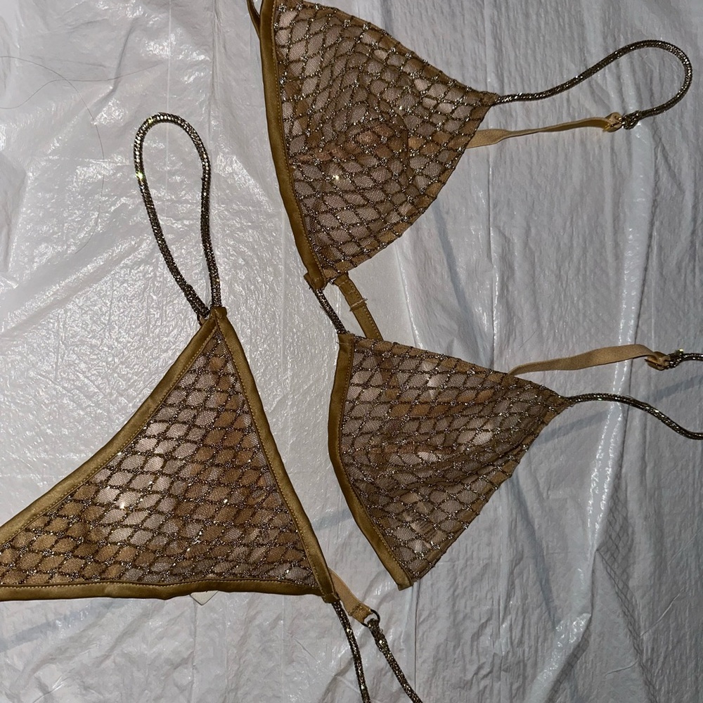 Gold Mesh Bikini Set for love & lemons